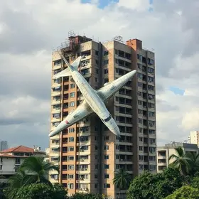 avião cai em prédio BH